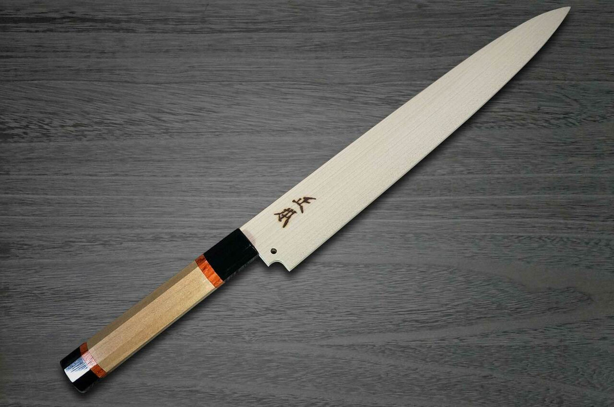 Masamoto KH Damascus Honkasumi Gyokusei-ko Japanese Chefs YanagibaSashimi 330mm KH0433 with Octagonal Sourinkaku Handle