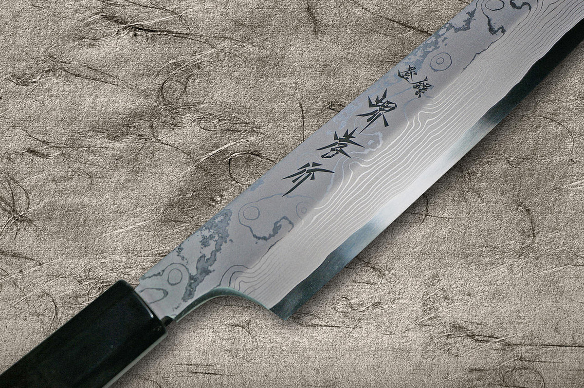 Sakai Takayuki Seiryu Damascus Aogami 2 steel Japanese Chefs Kengata-YanagibaSashimi 270mm with Saya Sheath