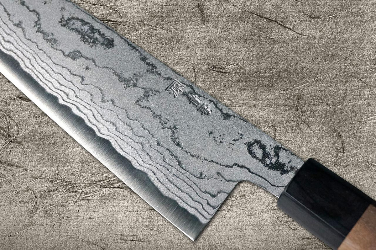 Shigeki Tanaka Aogami No.2 Damascus WN Japanese Chef's Gyuto Knife 240mm with Walnut Handle 