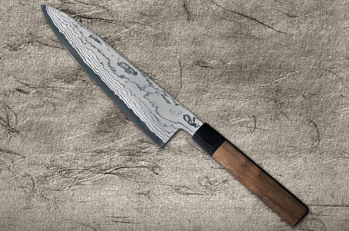 Shigeki Tanaka Aogami No.2 Damascus WN Japanese Chef's Gyuto Knife 240mm with Walnut Handle 