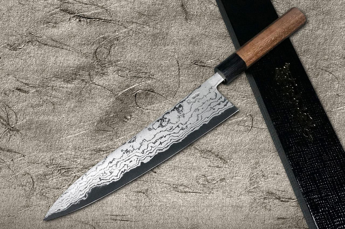 Shigeki Tanaka Aogami No.2 Damascus WN Japanese Chef's Gyuto Knife 270mm with Walnut Handle 