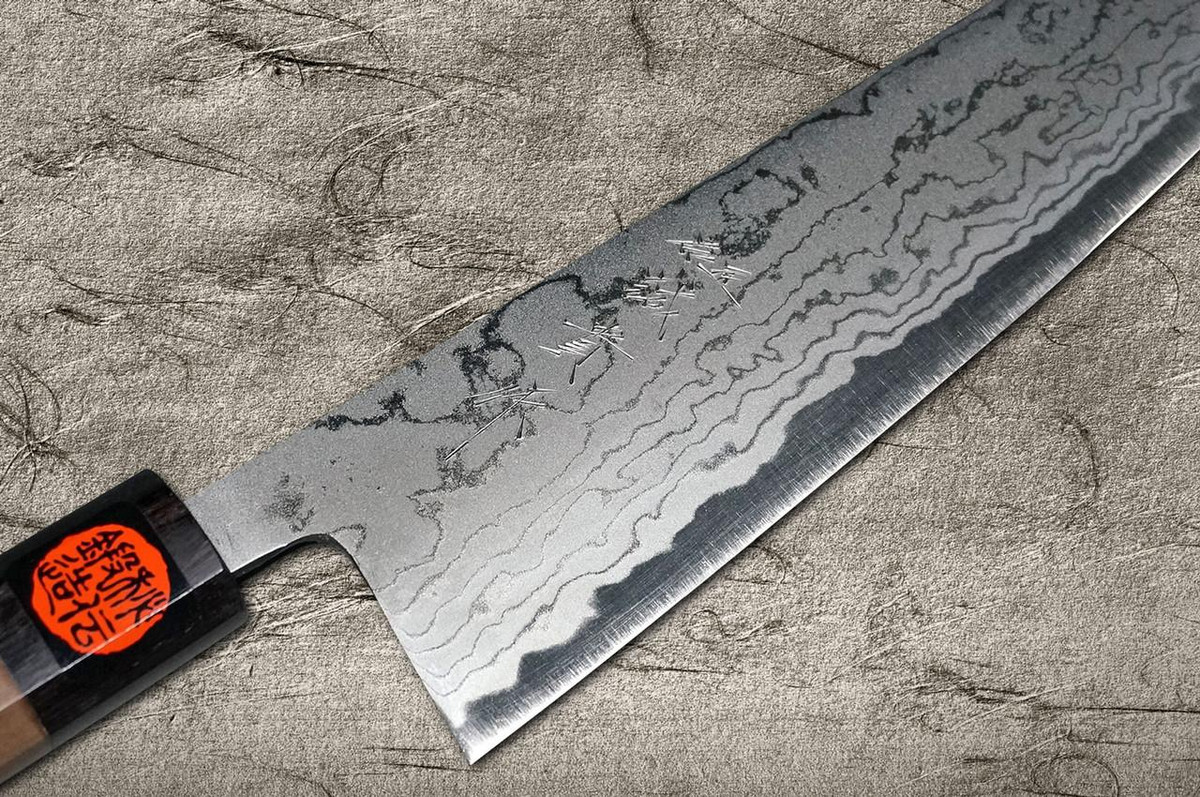Shigeki Tanaka Aogami No.2 Damascus WN Japanese Chef's Gyuto Knife 270mm with Walnut Handle 