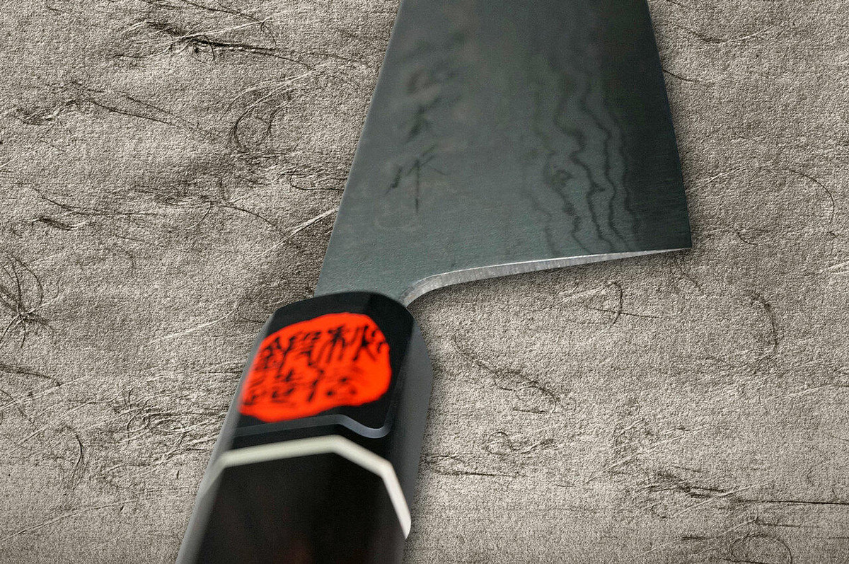 Shigeki Tanaka Aogami No.2 Damascus EB Japanese Chefs Gyuto Knife 210mm with Ebony Handle