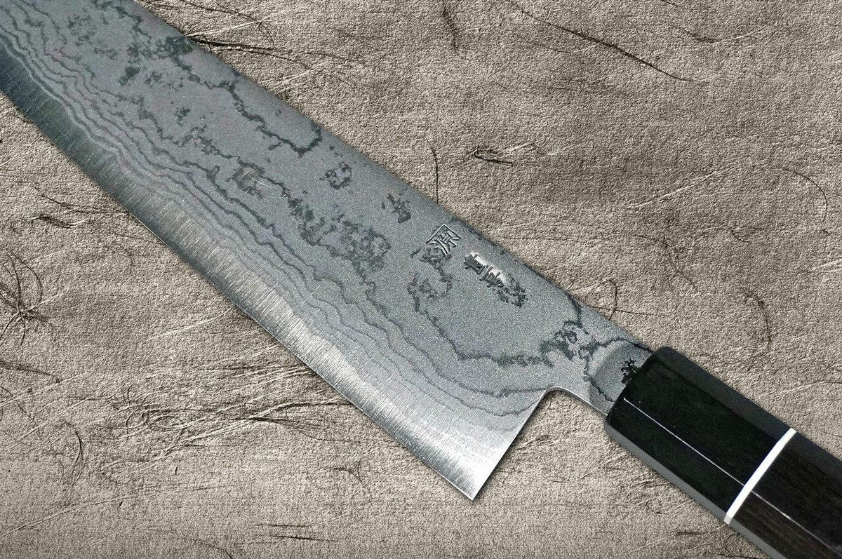 Shigeki Tanaka Aogami No.2 Damascus EB Japanese Chefs Gyuto Knife 240mm with Ebony Handle