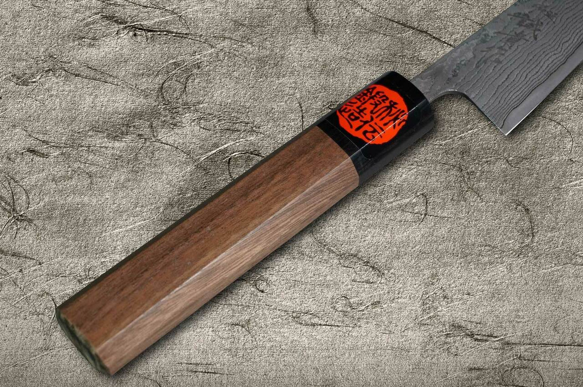 Shigeki Tanaka 33-Layer R2SG2 Damascus Harukaze Japanese Chefs Petty KnifeUtility 135mm with Walnut Handle