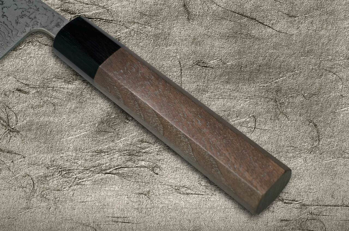 Shigeki Tanaka 33-Layer R2SG2 Damascus Harukaze Japanese Chefs NakiriVegetable 165mm with Walnut Handle