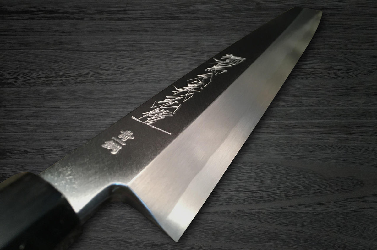 Yoshihiro Aogami No.1 Wave Aonamiuchi B1HC-Y Japanese Chefs Kiritsuke-YanagibaSashimi 360mm with Saya Sheath and Yew Handle