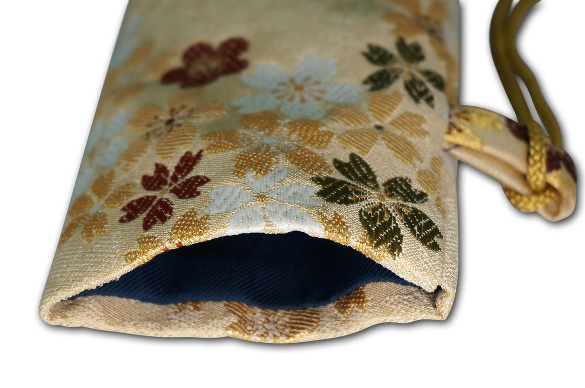 Nishiki Kimono Kitchen Knife Carry Bag Kinran Gold Brocaded Golden Lace
