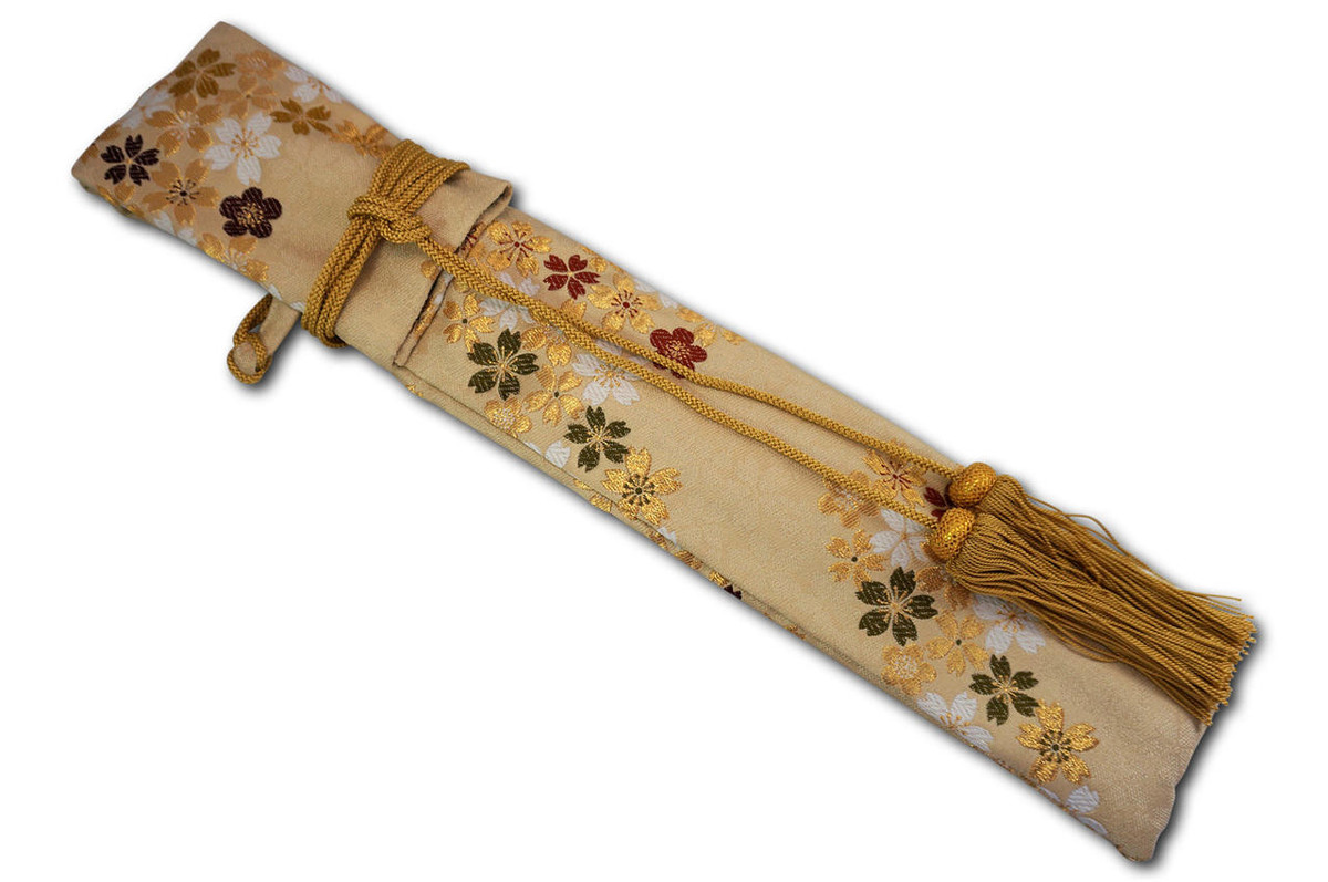 Nishiki Kimono Kitchen Knife Carry Bag Kinran Gold Brocaded Golden Lace