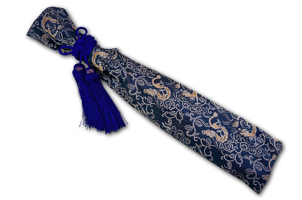 Nishiki Kimono Kitchen Knife Carry Bag Takao Blue Dragon Purple Lace