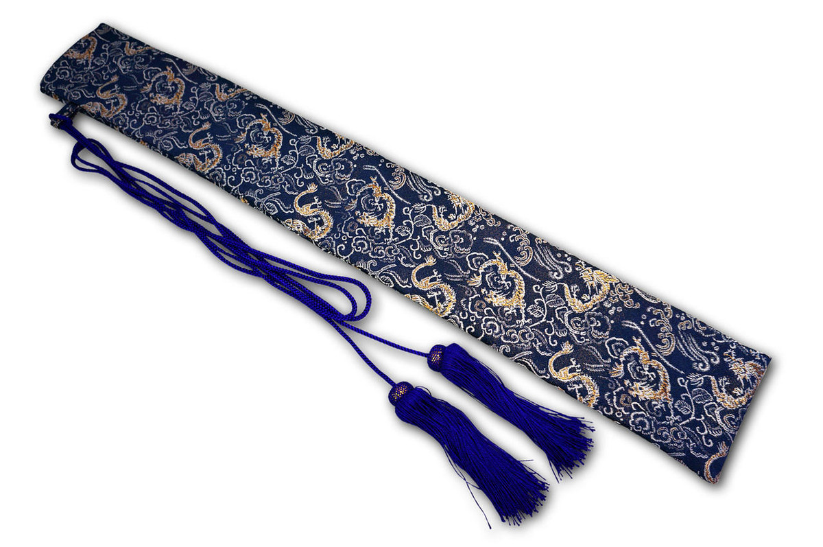 Nishiki Kimono Kitchen Knife Carry Bag Takao Blue Dragon Purple Lace