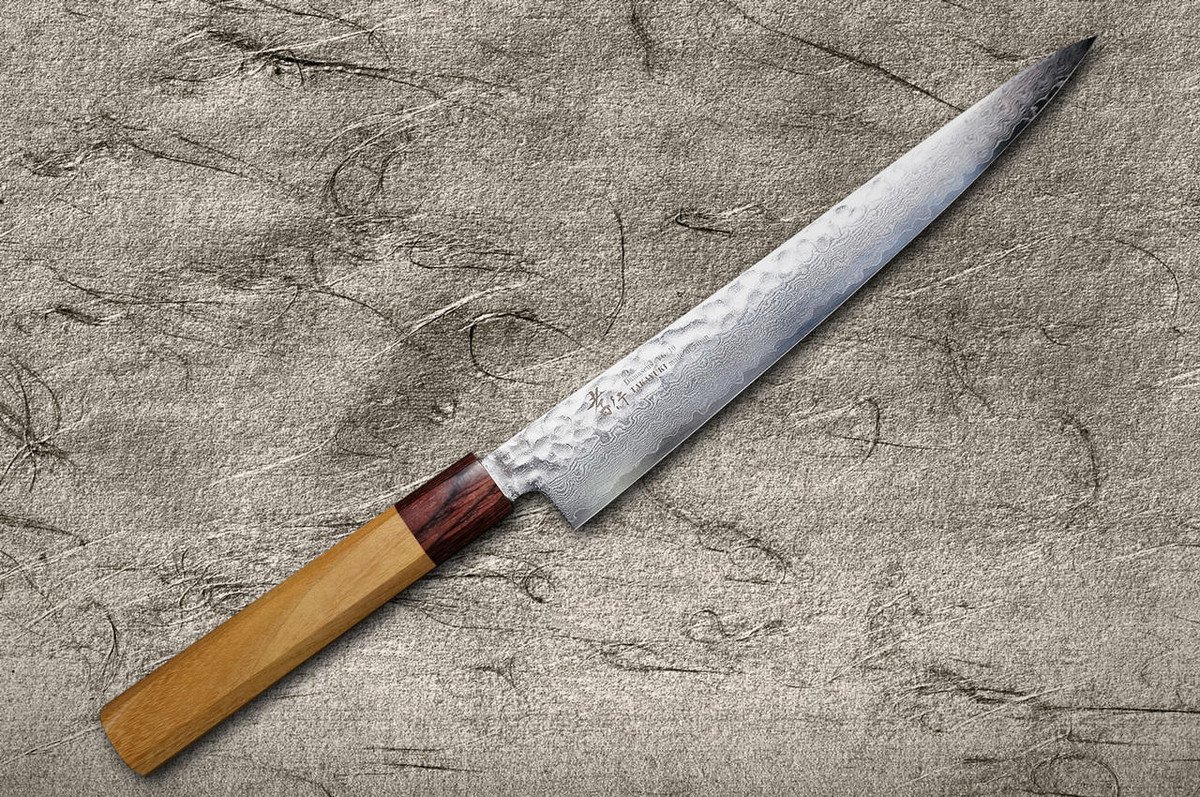 Sakai Takayuki 33-Layer VG10 Damascus Hammered WA Japanese Chefs SlicerSujihiki 240mm