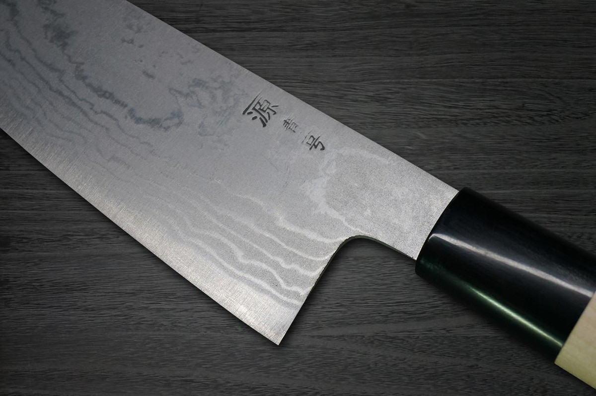 Shigeki Tanaka Aogami Nr.2 Damast MB Japanisches Koch-Santoku 165mm mit Magnolienholzgriff