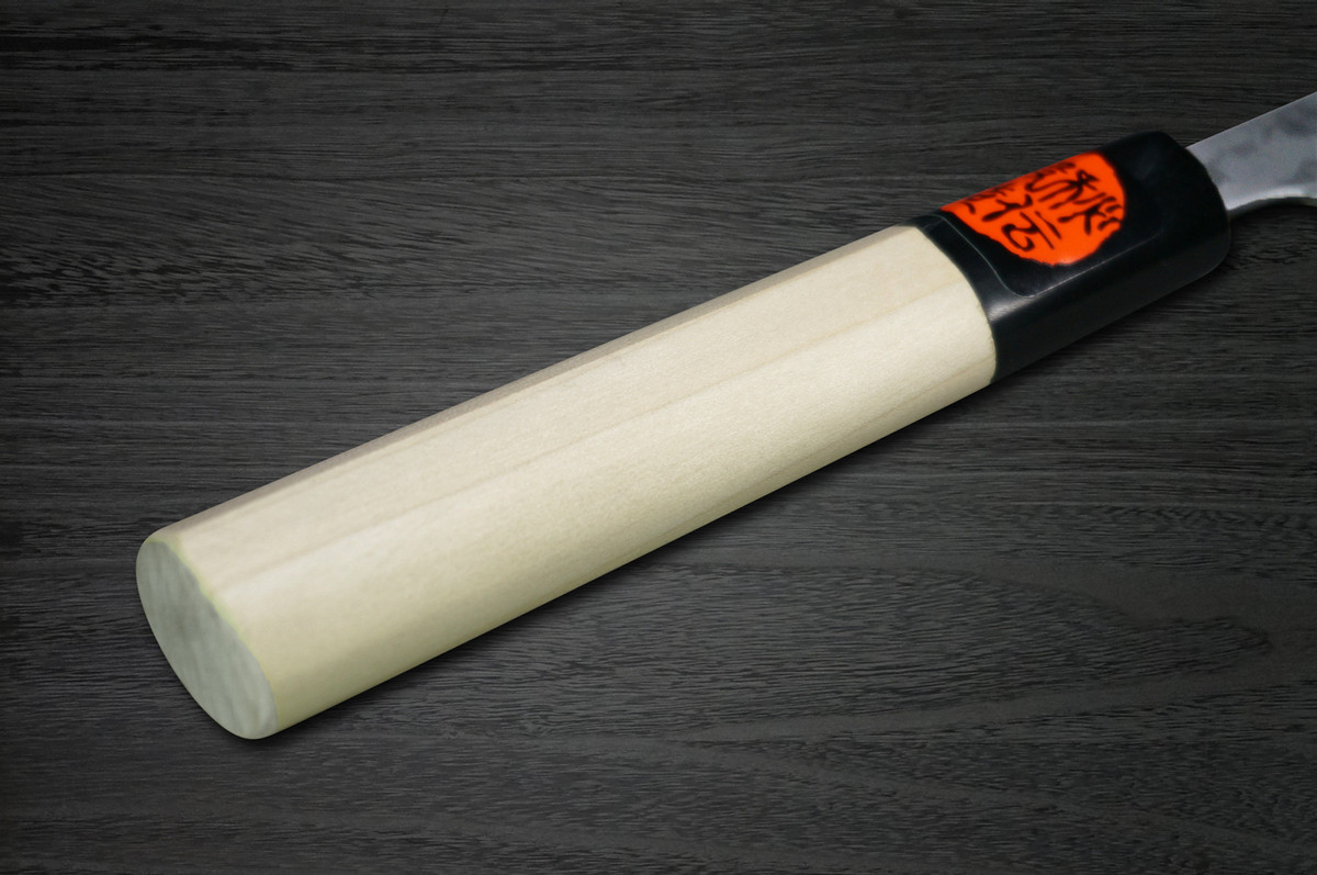 Couteau Petty (utilitaire) japonais de chef Shigeki Tanaka Aogami No.2 Damas MB 150 mm avec manche en bois de magnolia