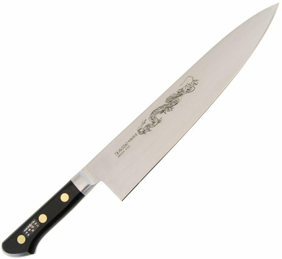 MISONO SWEDISH STEEL 牛刀 ツバ付 330mm Misono Swedish High-Carbon Steel DRAGON Japanese Chef's Gyuto