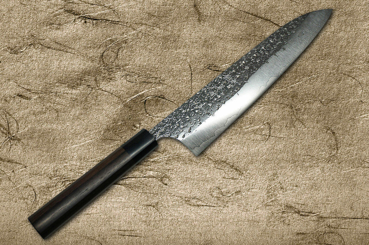 Yu Kurosaki R2SG2 Hammered SHIZUKU WA RS8B Japanese Chefs Gyuto Knife 240mm with Black-Ring Octagonal Handle