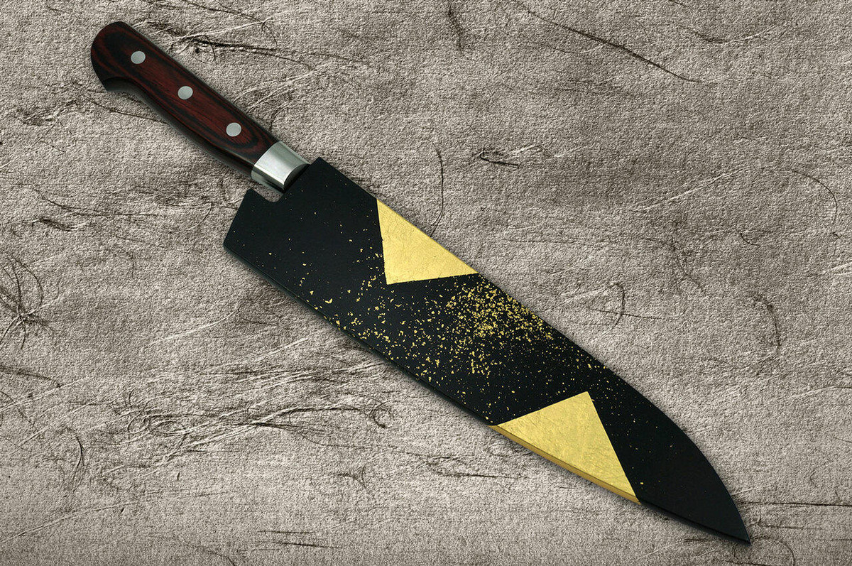 Saya Sheath with Genuine 24K Japanese Gold Leaf Chef KnifeGyuto 180mm