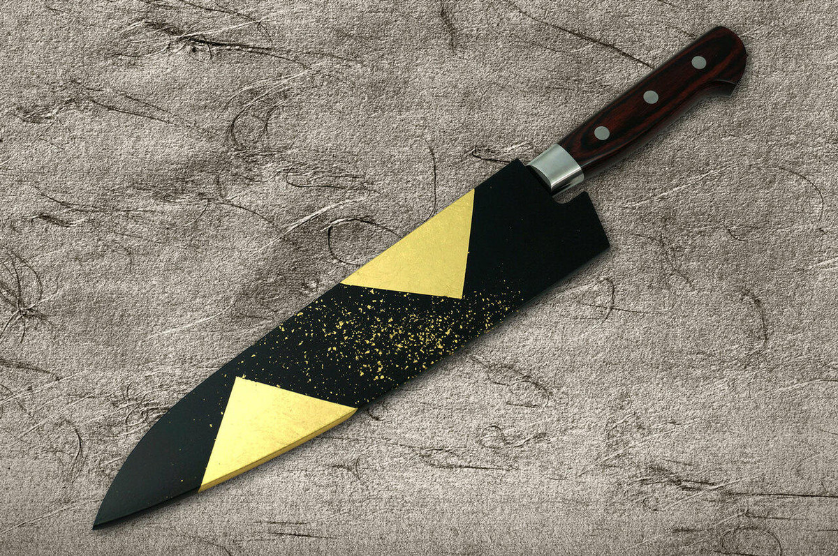 Saya Sheath with Genuine 24K Japanese Gold Leaf Chef KnifeGyuto 180mm