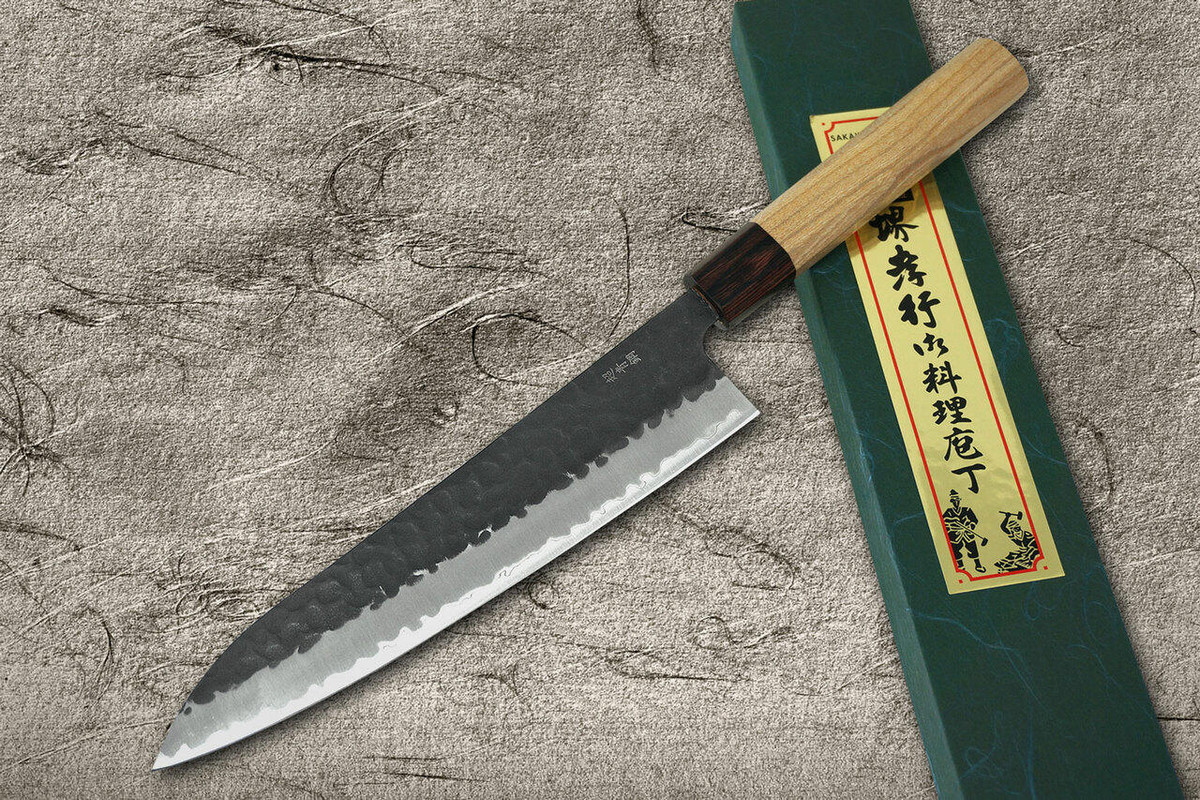 Sakai Takayuki Aogami Super Kurouchi Hammered WA Japanese Chefs Gyuto Knife 210mm