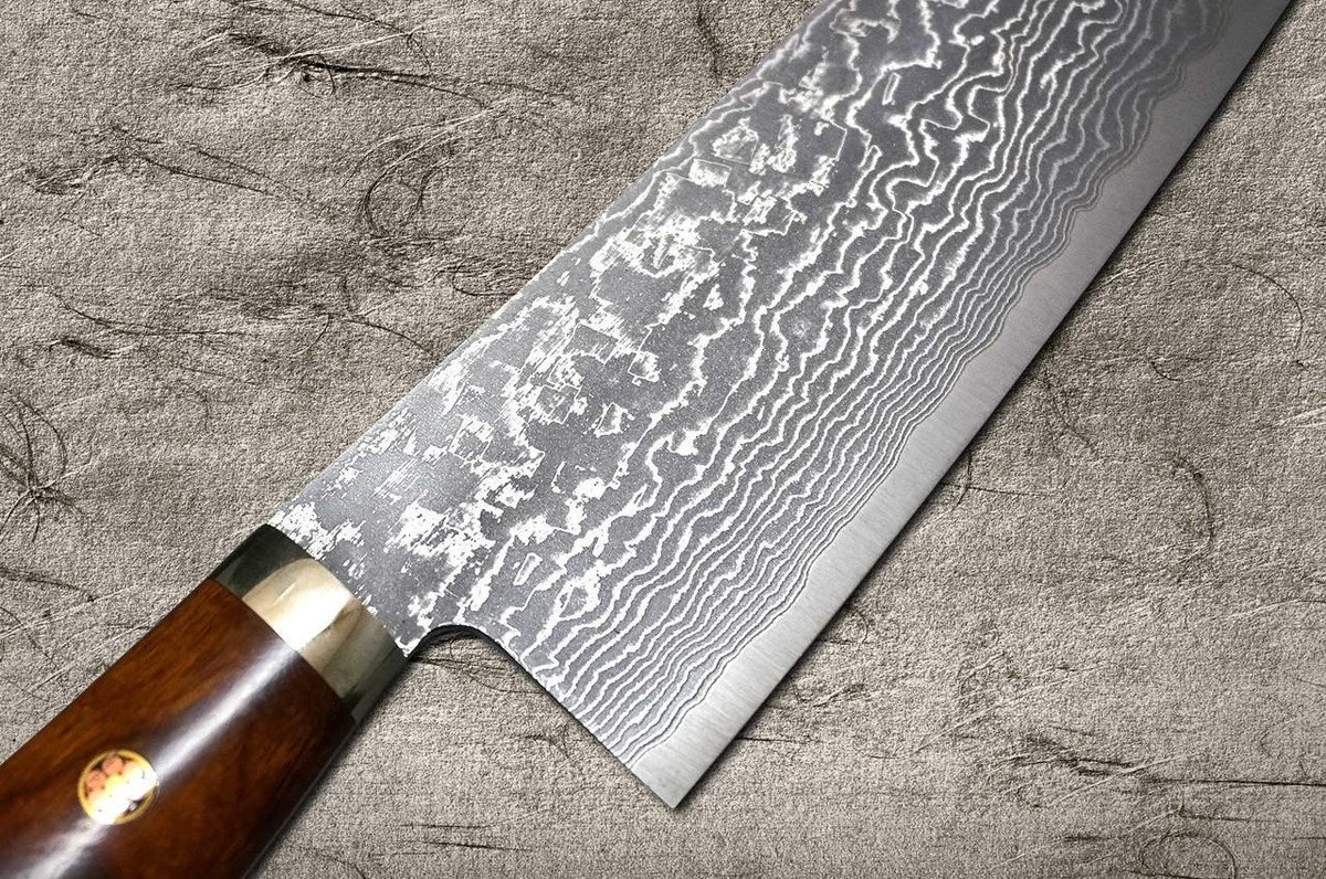 Shigeki Tanaka 33-Layer R2(SG2) Damascus IR Japanese Chef's Gyuto Knife 240mm with Desert Ironwood Handle 