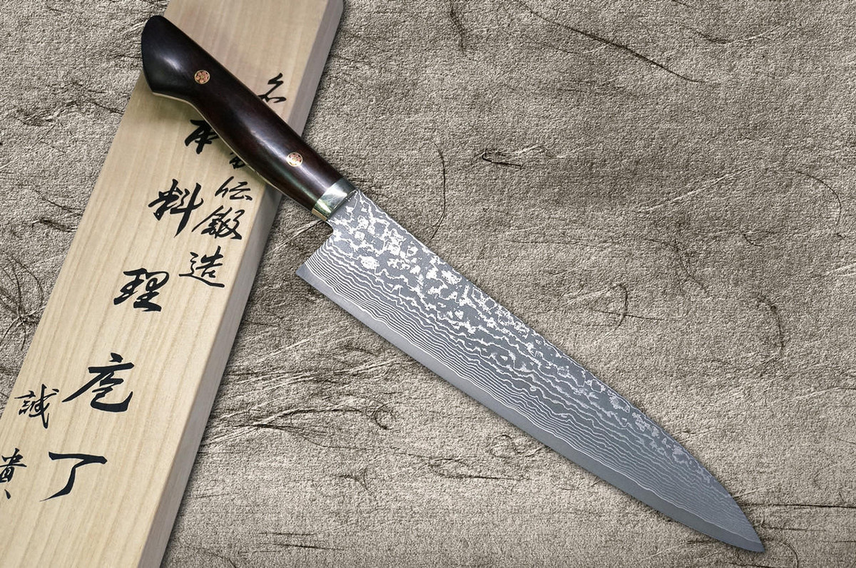 Shigeki Tanaka 33-Layer R2(SG2) Damascus IR Japanese Chef's Gyuto Knife 240mm with Desert Ironwood Handle 