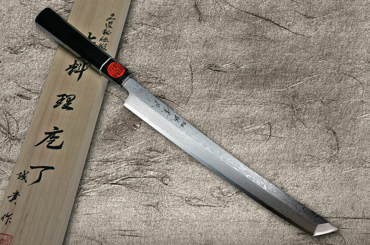 Shigeki Tanaka VG10 Damascus SENKO Japanese EB Chef's Sakimaru