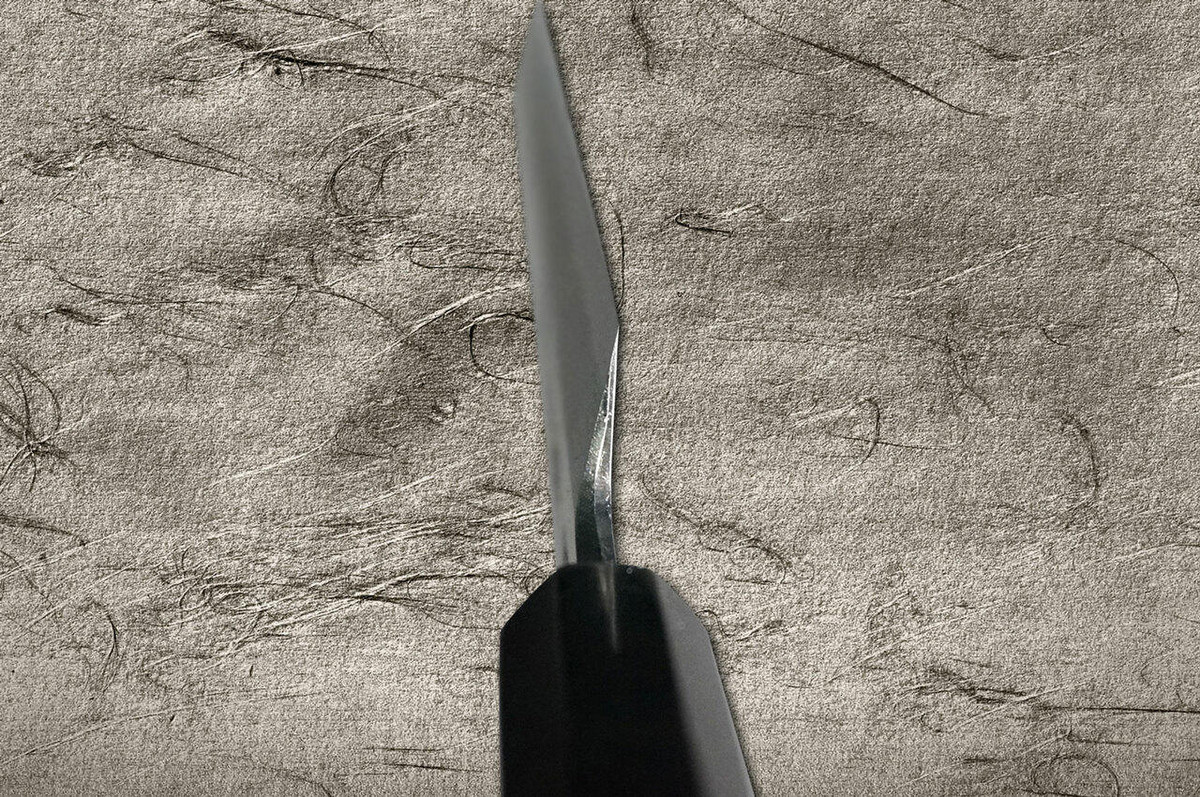 Yoshihiro Aogami No.1 Damascus Suminagashi B1SN-E Japanese Chefs Kiritsuke-YanagibaSashimi 270mm with Saya Sheath and Ebony Handle