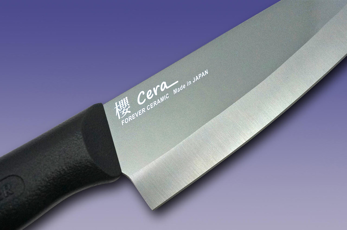 FOREVER Cherry Sakura Cera High Density Ceramic Japanese Chefs Gyuto Knife 160mm Black