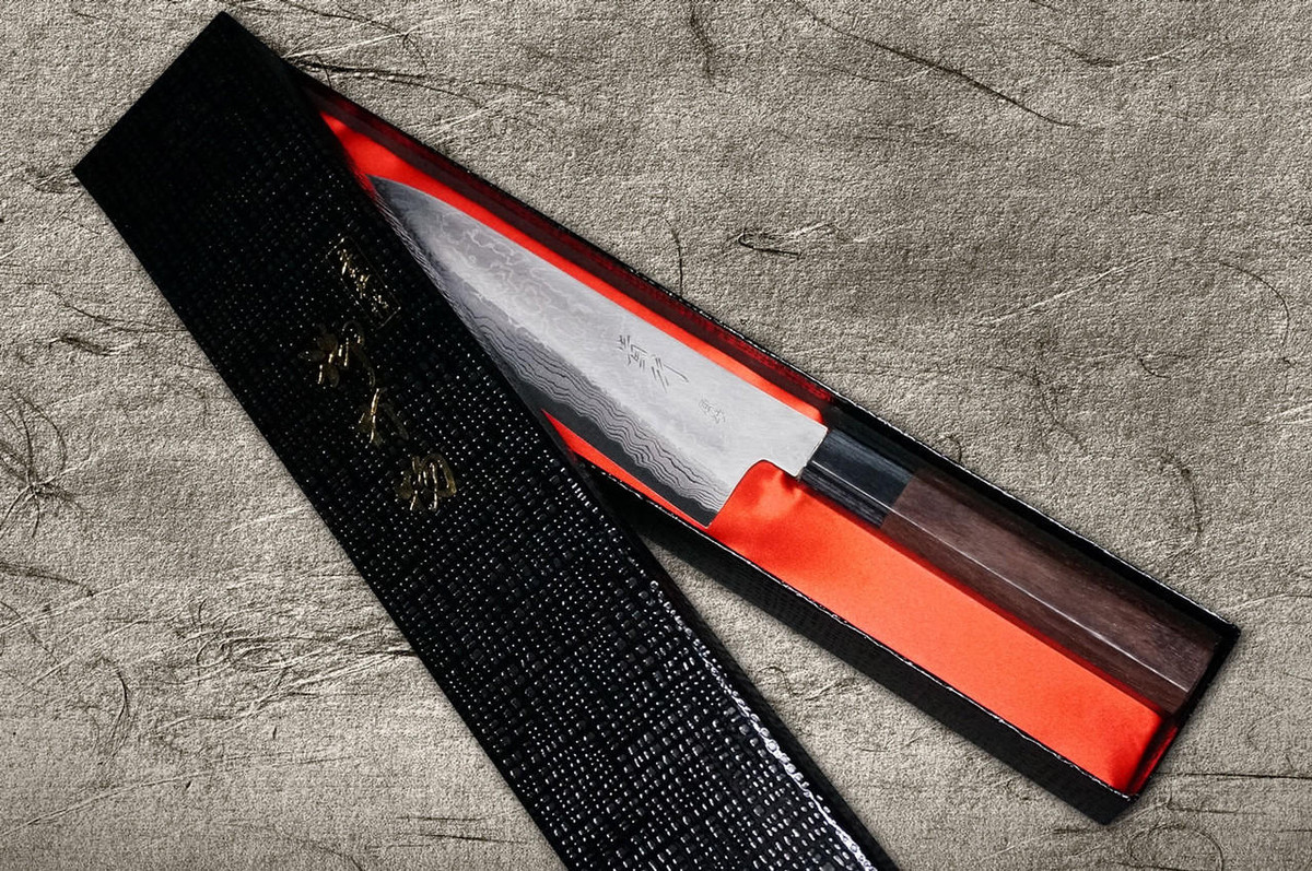 Takayuki Iwai Aogami No.2 Damascus FUMON RS Japanese Chef's Gyuto Knife 165mm 