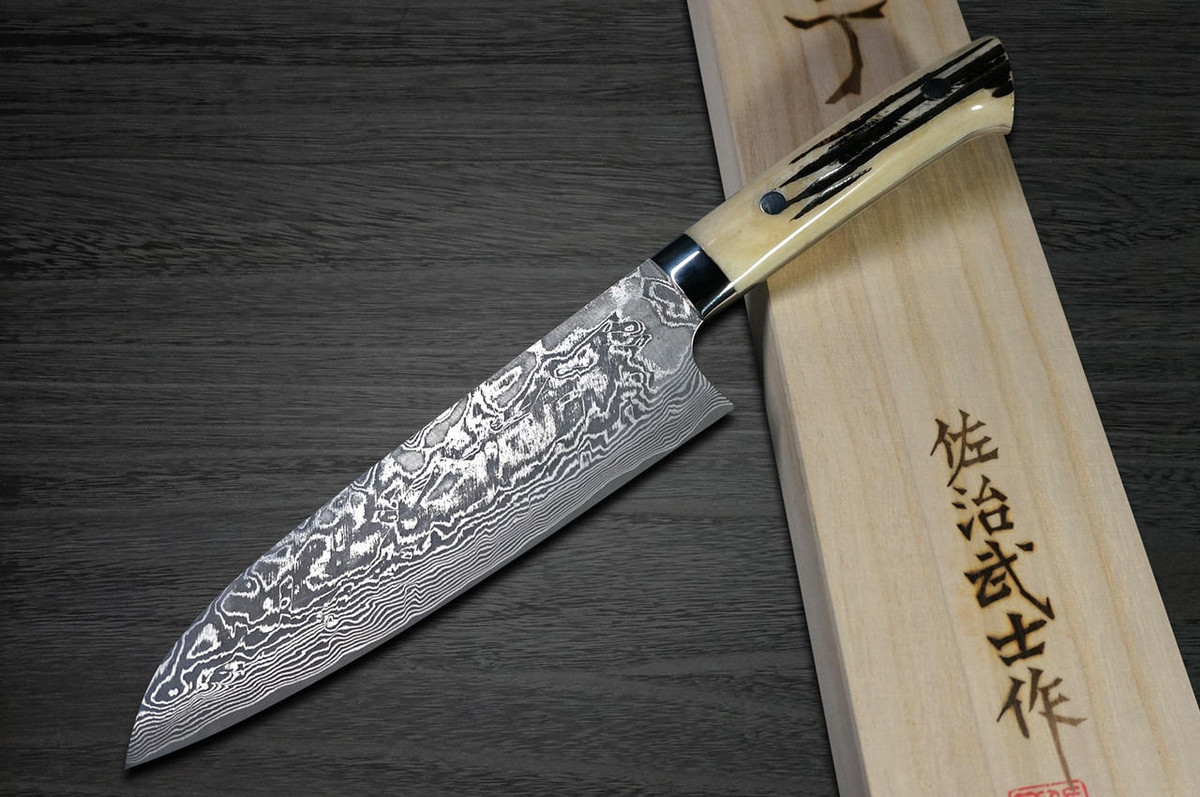 Takeshi Saji R2(SG2) Black Damascus DHW Japanese Chef's Santoku
