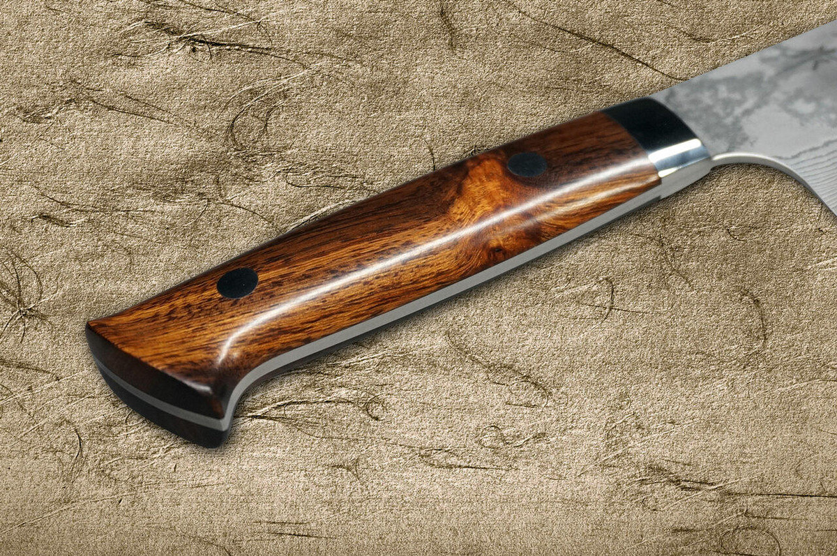 Takeshi Saji VG10 Black Damascus IR Japanese Chefs NakiriVegetable 170mm with Desert Ironwood Handle