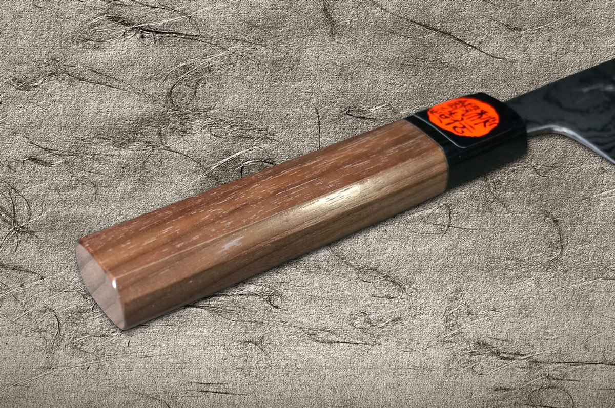 Shigeki Tanaka Aogami No.2 Damascus WN Japanese Chef's Vegetable Knife 165mm with Walnut Handle 