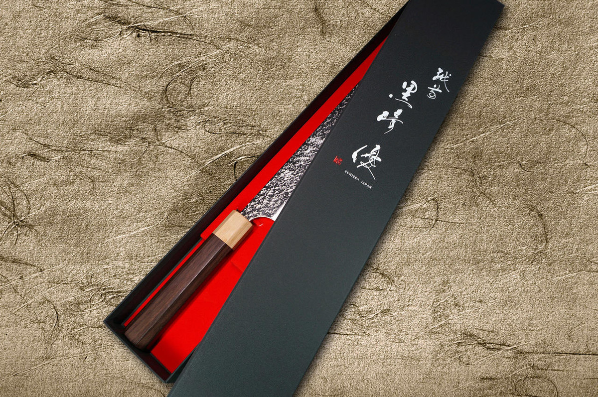 Yu Kurosaki R2SG2 Hammered SHIZUKU WA RS8P Japanese Chefs Gyuto Knife 270mm with White-Ring Octagonal Handle