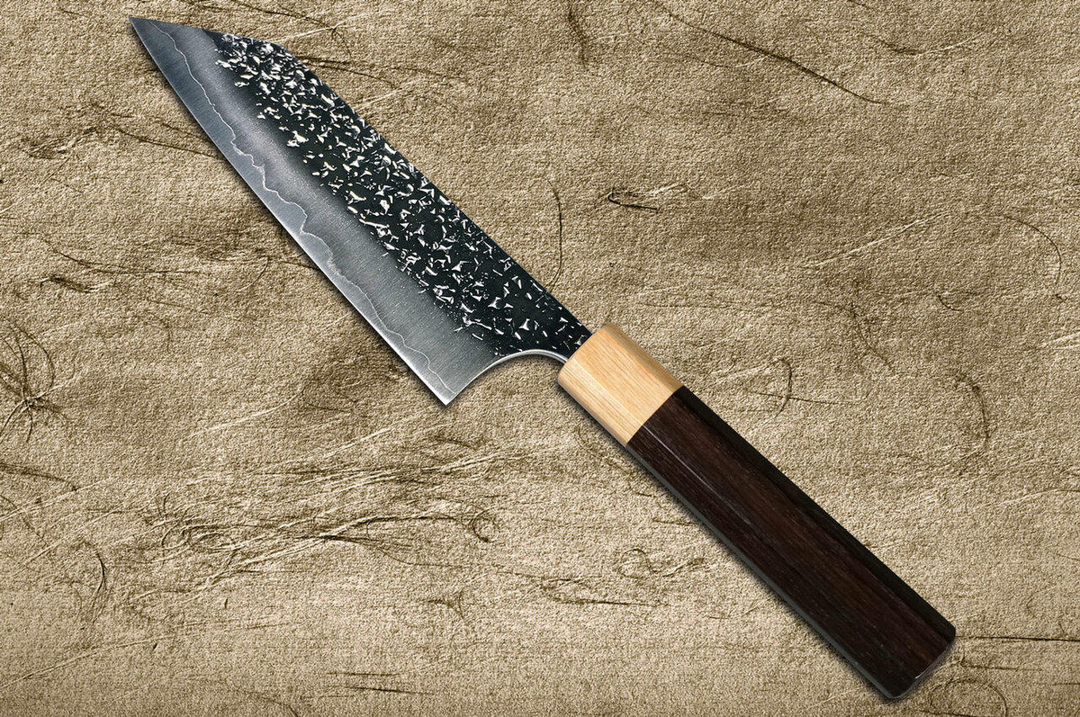 Yu Kurosaki R2SG2 Hammered SHIZUKU WA RS8P Japanese Chefs Bunka Knife 165mm with White-Ring Octagonal Handle
