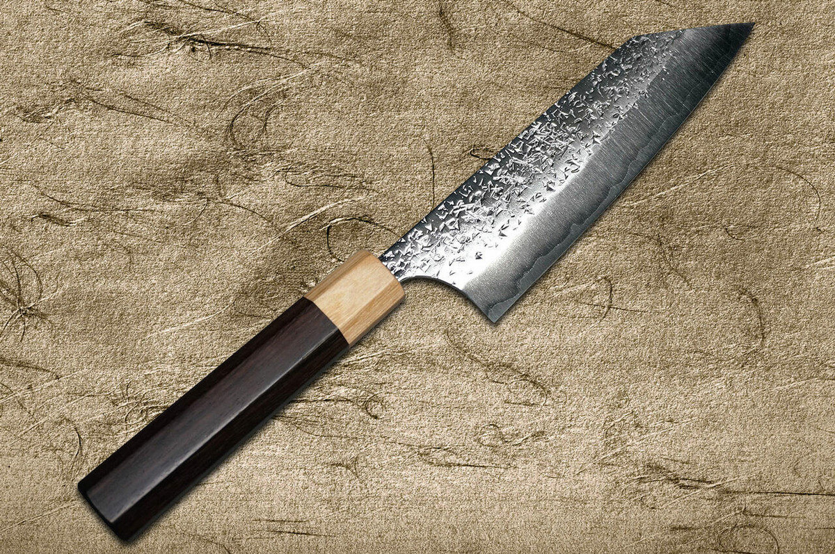 Yu Kurosaki R2SG2 Hammered SHIZUKU WA RS8P Japanese Chefs Bunka Knife 165mm with White-Ring Octagonal Handle