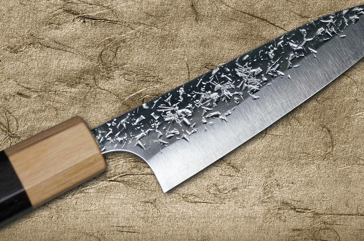 Yu Kurosaki R2SG2 Hammered SHIZUKU WA RS8P Japanese Chefs Petty KnifeUtility 120mm with White-Ring Octagonal Handle