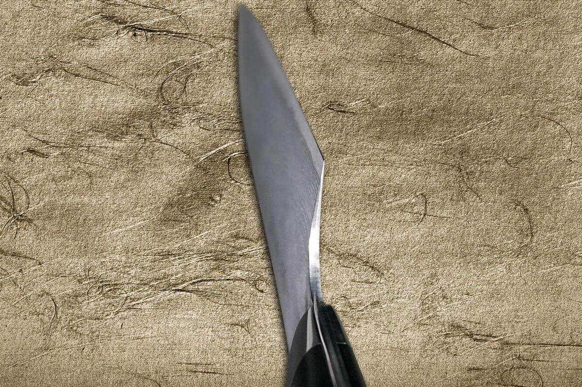 Takeshi Saji VG10 Black Damascus MCB Japanese Chefs Santoku Knife 180mm with Black Micarta Handle