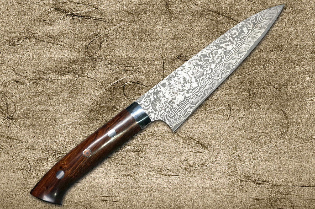 Takeshi Saji R2SG2 Black Damascus IR Japanese Chefs Gyuto Knife 180mm with Desert Ironwood Handle