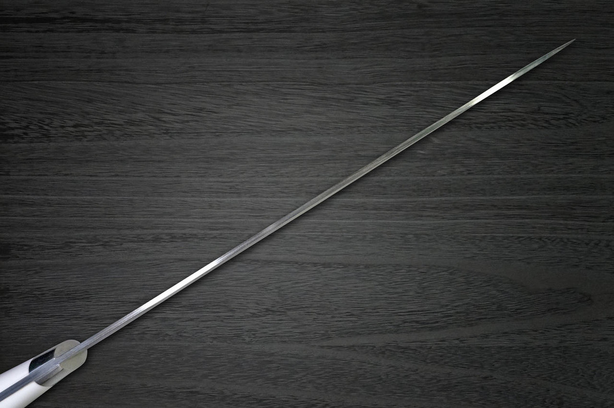 Takeshi Saji R2SG2 Black Damascus CRW Japanese Chefs Gyuto Knife 270mm with White Stone Handle