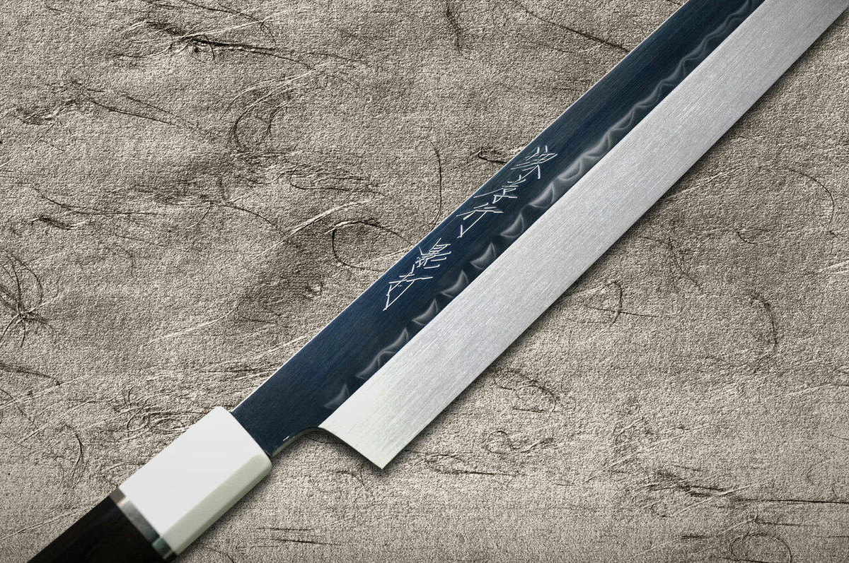 Sakai Takayuki Mirrored Honyaki Water-Quenched Sakimaru-YanagibaSashimi 300mm KAGEUCHI with Saya Sheath