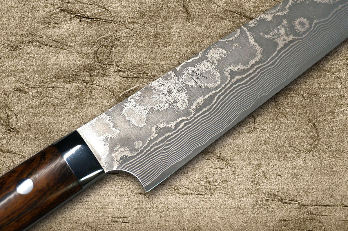 Takeshi Saji VG10 Black Damascus IR Japanese Chefs SlicerSujihiki 240mm with Desert Ironwood Handle