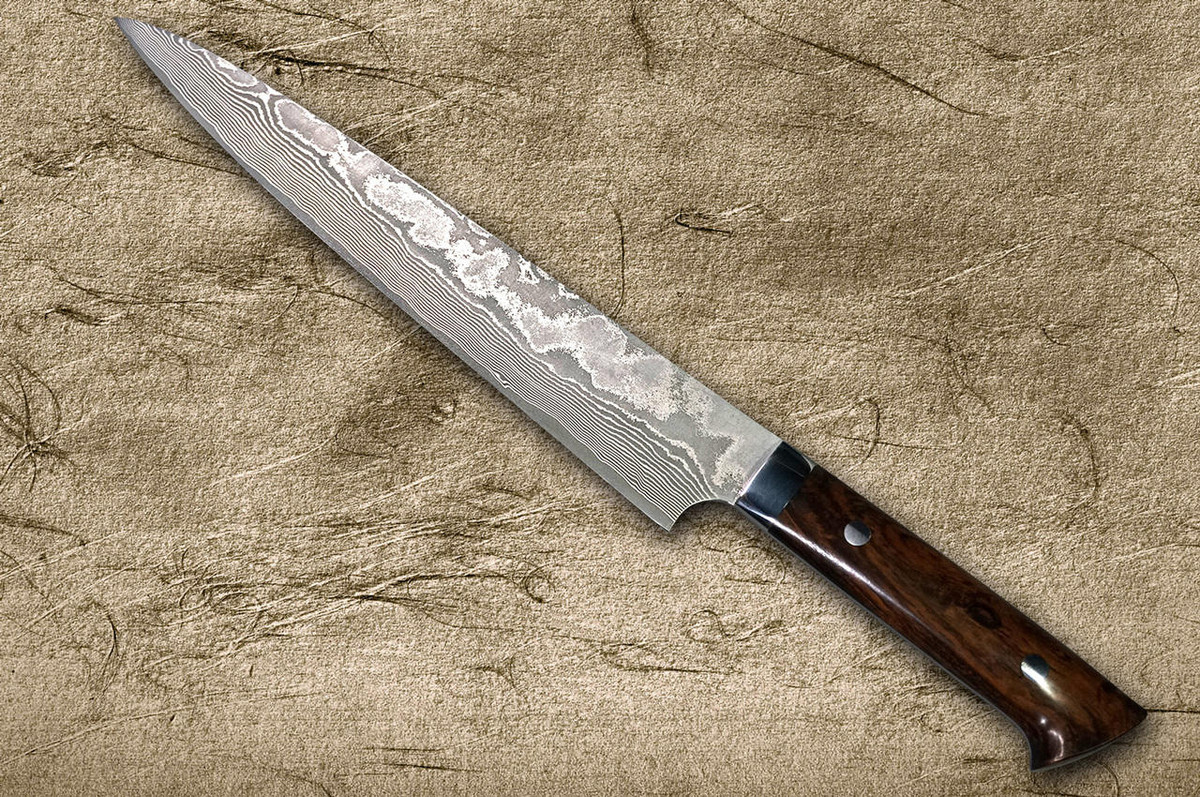 Takeshi Saji VG10 Black Damascus IR Japanese Chefs SlicerSujihiki 240mm with Desert Ironwood Handle