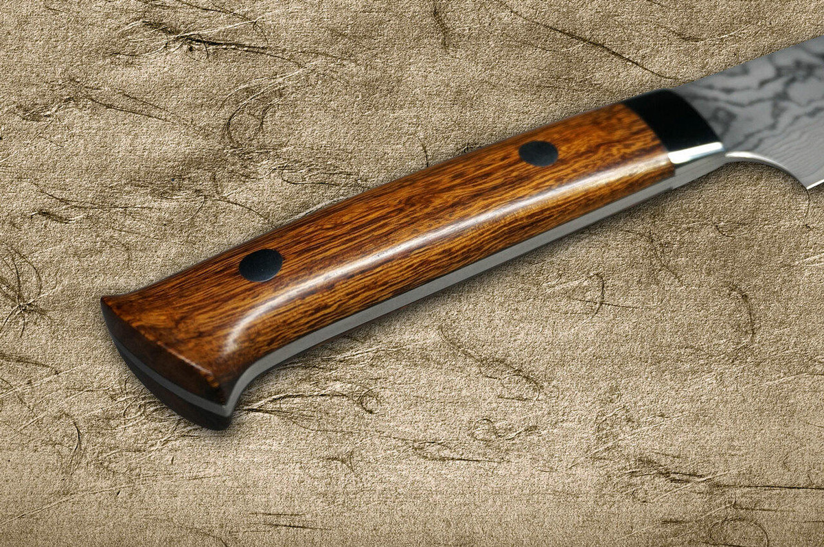 Takeshi Saji VG10 Black Damascus IR Japanese Chefs Petty KnifeUtility 90mm with Desert Ironwood Handle