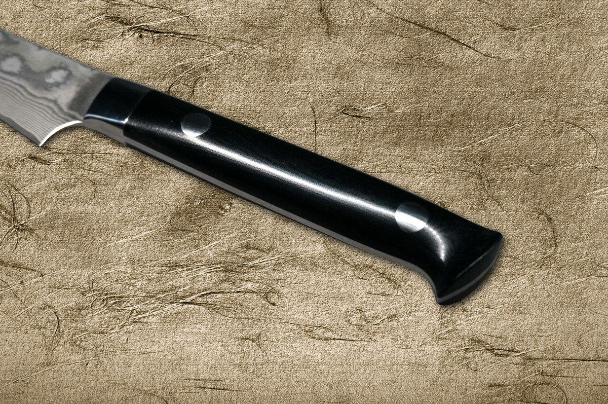 Takeshi Saji VG10 Black Damascus MCB Japanese Chefs Petty KnifeUtility 150mm with Black Micarta Handle