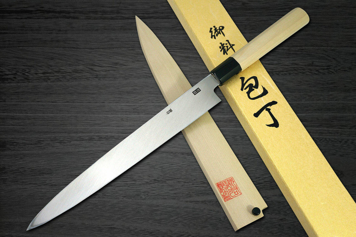 Yoshihiro Gingami No.3 G3HC Japanese Chefs YanagibaSashimi 270mm with Saya Sheath and Magnolia Wood Handle