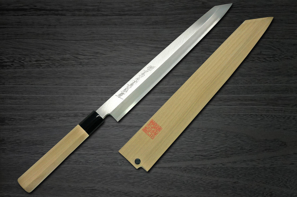 Yoshihiro Gingami No.3 G3HC Japanese Chefs Kiritsuke-YanagibaSashimi 300mm with Saya Sheath and Magnolia Wood Handle