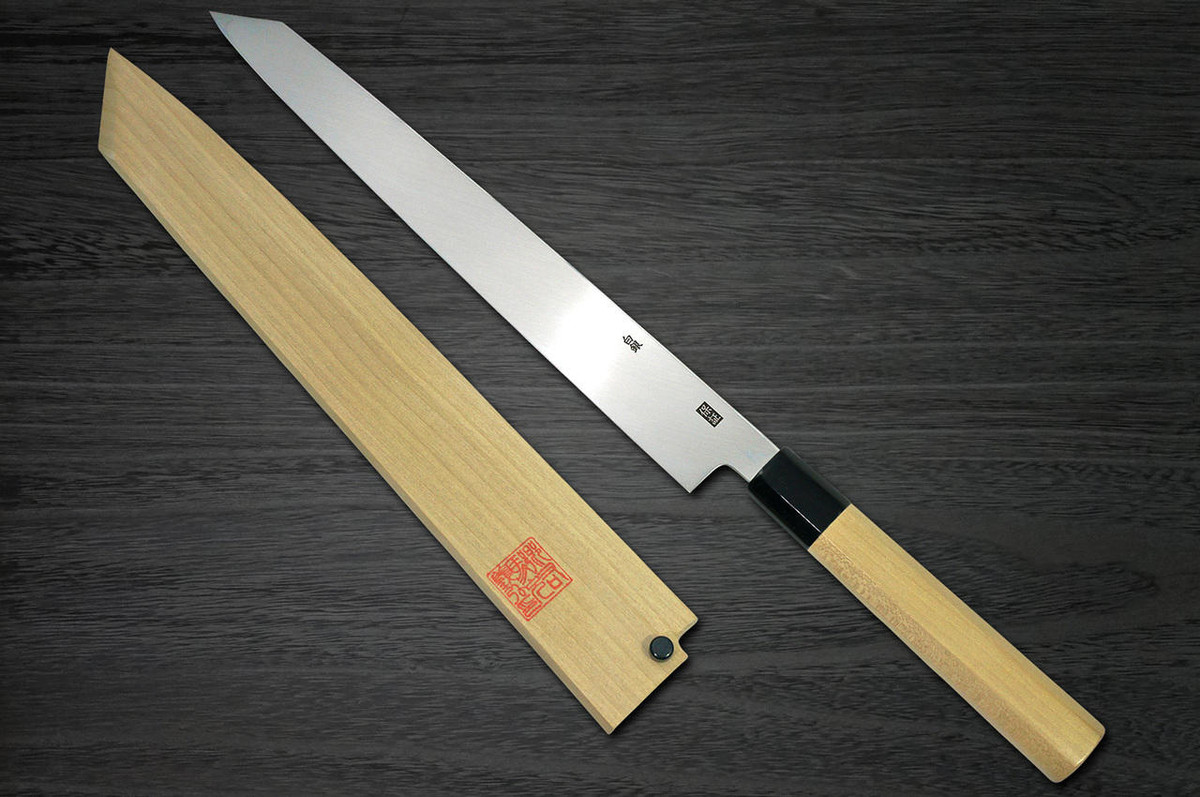Yoshihiro Gingami No.3 G3HC Japanese Chefs Kiritsuke-YanagibaSashimi 330mm with Saya Sheath and Magnolia Wood Handle