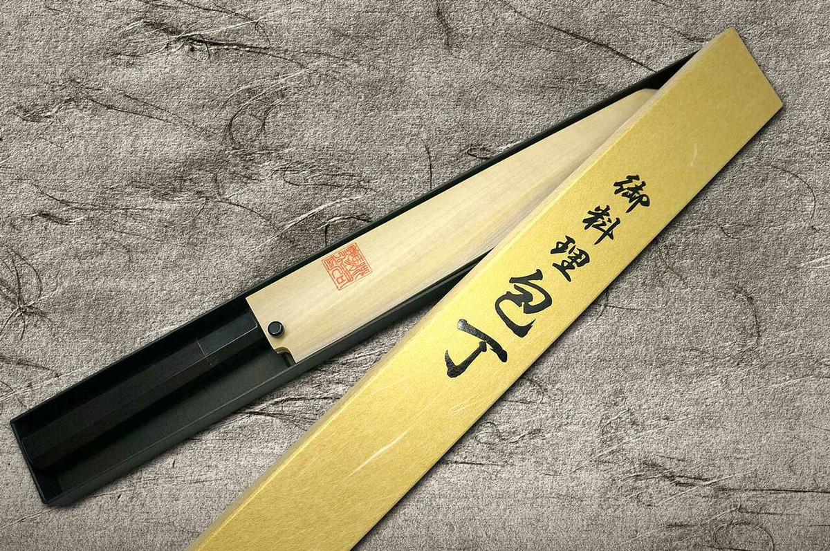 Yoshihiro Gingami No.3 G3HC-E Japanese Chefs Kiritsuke-YanagibaSashimi 300mm with Saya Sheath and Ebony Handle