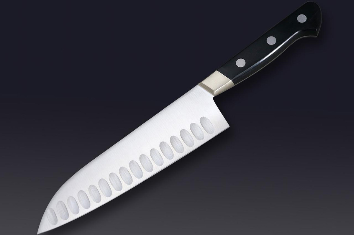 Misono UX10 Swedish Stainless Dimples(Salmon) Japanese Chef's Santoku Knife 180mm 