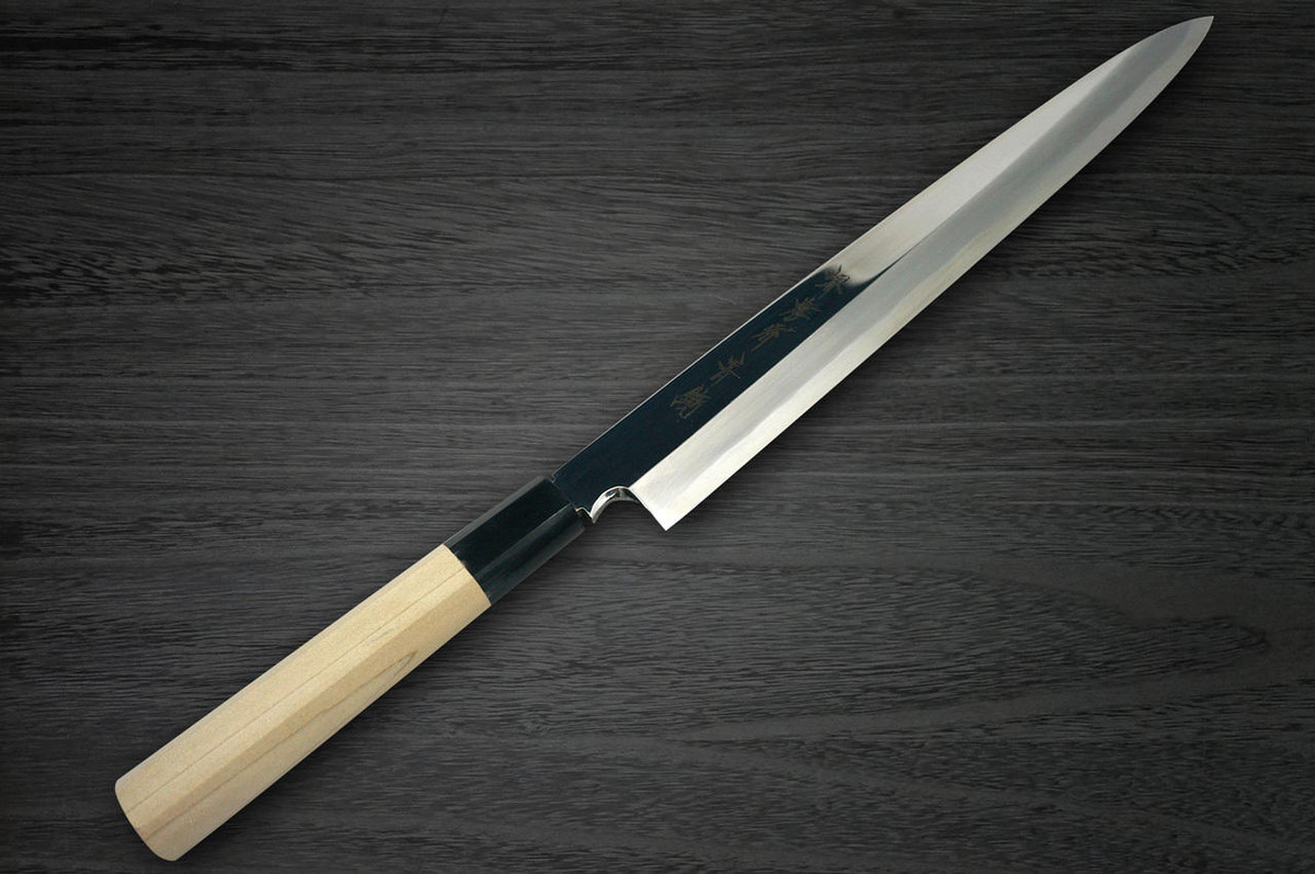 Sakai Takayuki Aoniko Blue 2 Steel Mirror Finish Japanese Chefs YanagibaSashimi 240mm